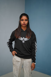 Men’s Full Sleeve BIRD Printed Hoodie | Oversized Winter Hoodie for Men - Mahendhi Green